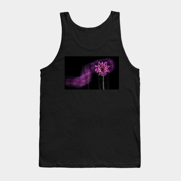 Pink Chrysanthemum Flower with Motion Blur and Black Background Tank Top by TonyNorth